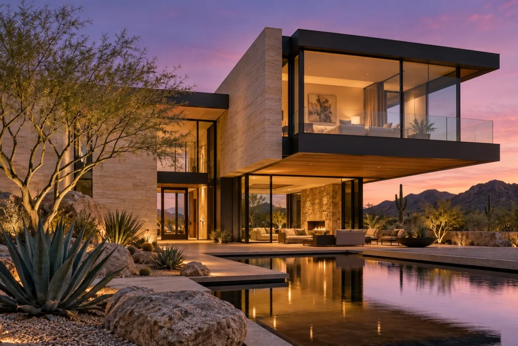AI-generated arroyo architectural concept